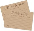 Advice & Wishes Card Set - Minimalism Brown - 15 Advice & Wishes Cards & 15 Date Night Cards Cards For New Couple, Newlyweds, Engagement, Wedding Party Favor & Supplies - B03