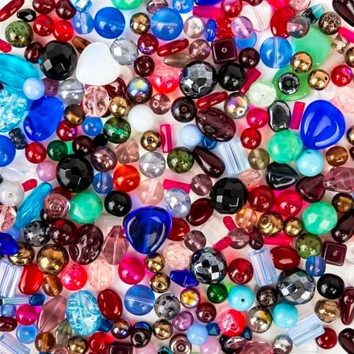 assorted glass beads for jewelry making, diy lamp on a desk or shelf