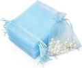 Akstore 100PCS 4x6(10x15cm) Drawstring Organza Jewelry Favor Pouches Wedding Party Festival Gift Bags Candy Bags (Pale Blue)