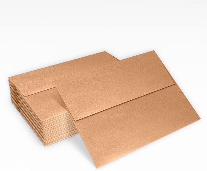 LUXPaper A7 Invitation Envelopes | Peel & Press | 5 1/4" x 7 1/4" | Copper Metallic | 80lb. Text | 250 Qty