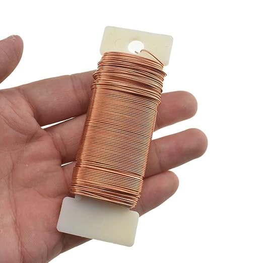 HAHIYO 22Gauge Rose Gold Floral Wire - 38Yards (115Feet) Flexible Paddle Wire for Crafts, Christmas Wreaths, Tree, Flower Arrangement, Bouquet Wrapping, Wedding DIY