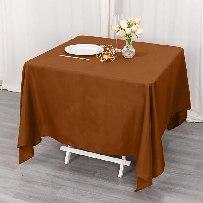 Efavormart 70" Square Linens Cinnamon Brown Wholesale Linens Polyester Square Linen Tablecloth for Wedding Banquet Party Restaurant