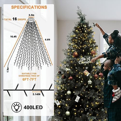 bolweo christmas tree lights, 400led 16 lines christmas, package contents