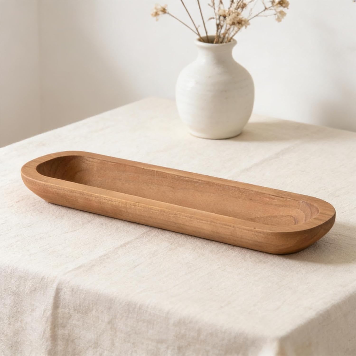 Bowl Wooden Multipurpose Rustic for Crafts Home Table Centerpiece