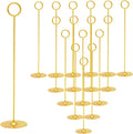 Urban Deco 16PK Gold Table Number Holders Place Card Holders 12 Inch Table Card Holders Steel Card Holders for Photos, Food Signs, Memo Notes, Weddings, Restaurants, Birthdays