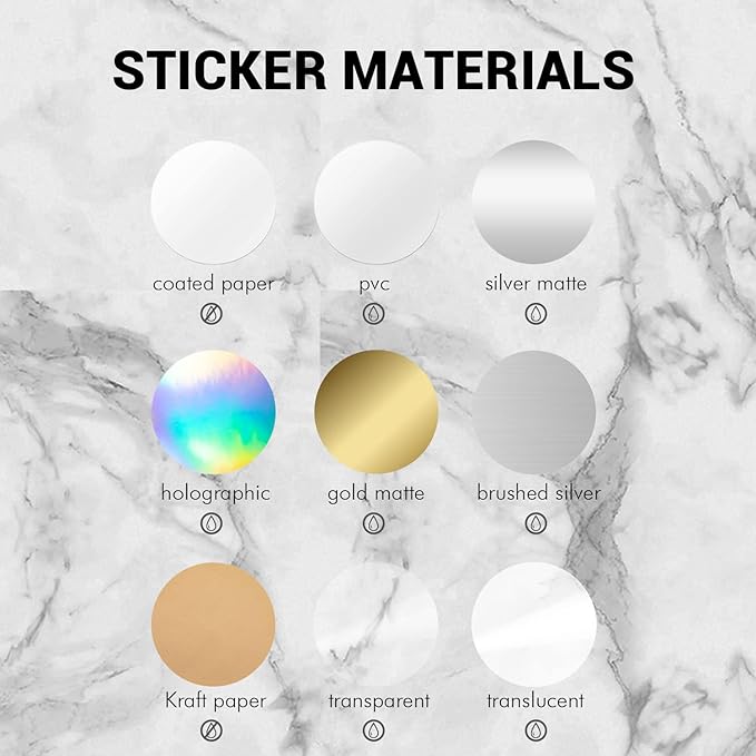 Custom Business Logo Stickers, Personalised Logo Labels - Any Shape, Waterproof, Perfect for Branding & Packaging. Glossy Finish (Golden Lustre)