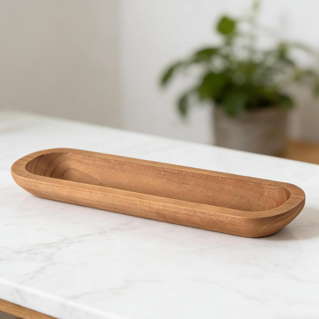 Bowl Wooden Multipurpose Rustic for Crafts Home Table Centerpiece