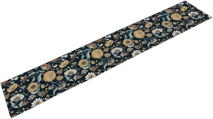 Boho Floral Table Runner Bohemian Floral Vintage Home Kitchen Dining Table Decoration 13x108 Inch 1PCS