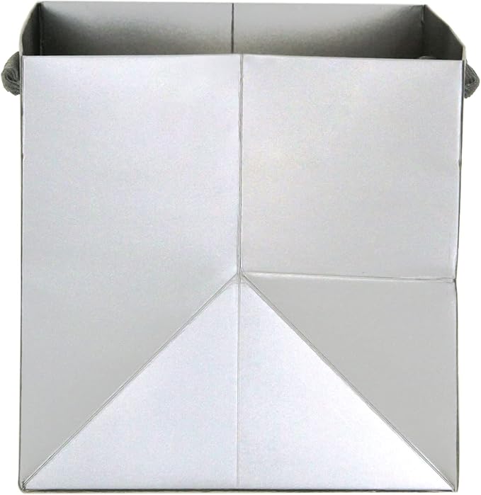Silver Gray Square Gift Bag 12 in Paper Gift Box Large Square Bottom Kraft Paper Bags with Handles for Party Favor, Birthday Gift Bags (Silver Grey, 12 x 12 x 12 in, 10 CT)