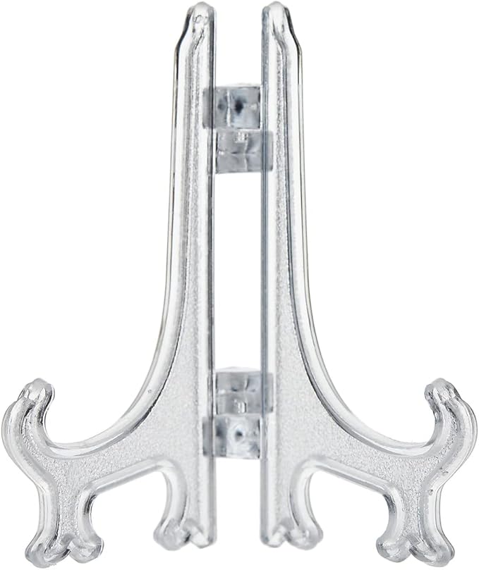 Juvale Mini Acrylic Easel Stands - 24-Pack, 3-Inch Clear Plastic - Display Stands for Collectibles, Trading Cards & Photos