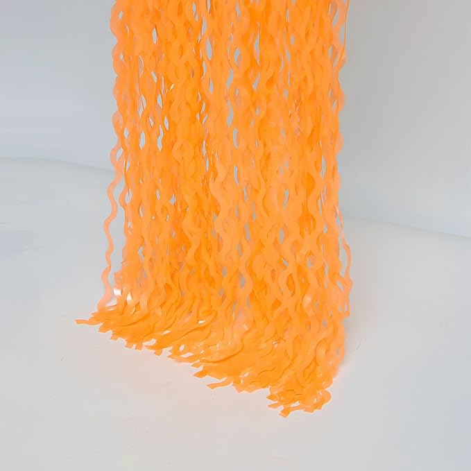 4 Pack Wavy Orange Foil Fringe Curtain Party Decorations - Orange Foil Backdrop Birthday Wedding Halloween Thanksgiving Friendsgiving Fall Party Decorations Supplies