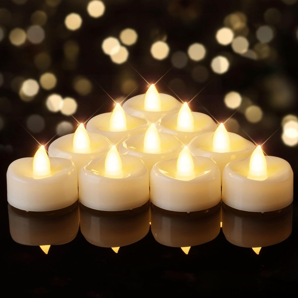 BEICHI Flameless Candles, 12/24/50/100/150 Pack Tea Lights Battery Operated, No Flickering Votive Candles LED Tea Lights for Halloween Christmas Wedding Home (24 Pack, Warm White)
