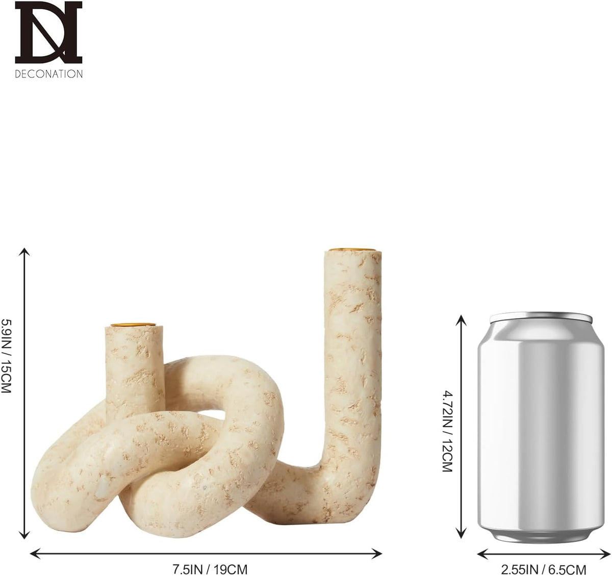 DN DECONATION Knot Shaped Taper Candle Holders, Boho Candlestick Holders