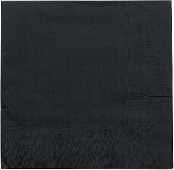 JAM PAPER Medium Lunch Napkins - 6 1/2 x 6 1/2 - Black - 50/Pack