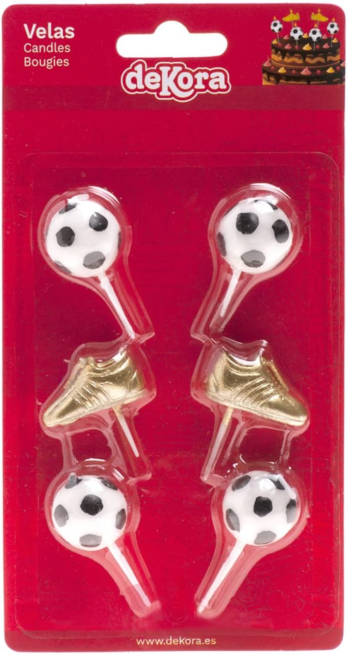 Dekora - Football Candles for Birthday Cake - Football and Golden Boot