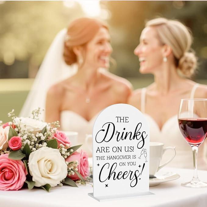 Wedding Decorations for Reception Ceremony, Wedding White Acrylic Table Sign for Marriage Parties Anniversaries Reception Cafe Hotel Party Bar Business Event