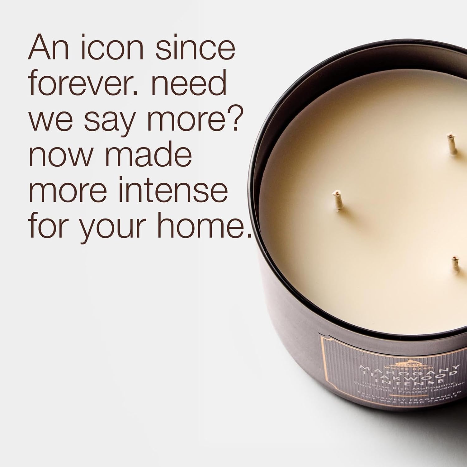 Bath & Body Works Mahogany Teakwood Intense 3-Wick Candle - Scented Candle for At-Home Use - Long-Lasting, Room-Filling Fragrance - High Fragrance Oil Concentration - Soy Wax Blend