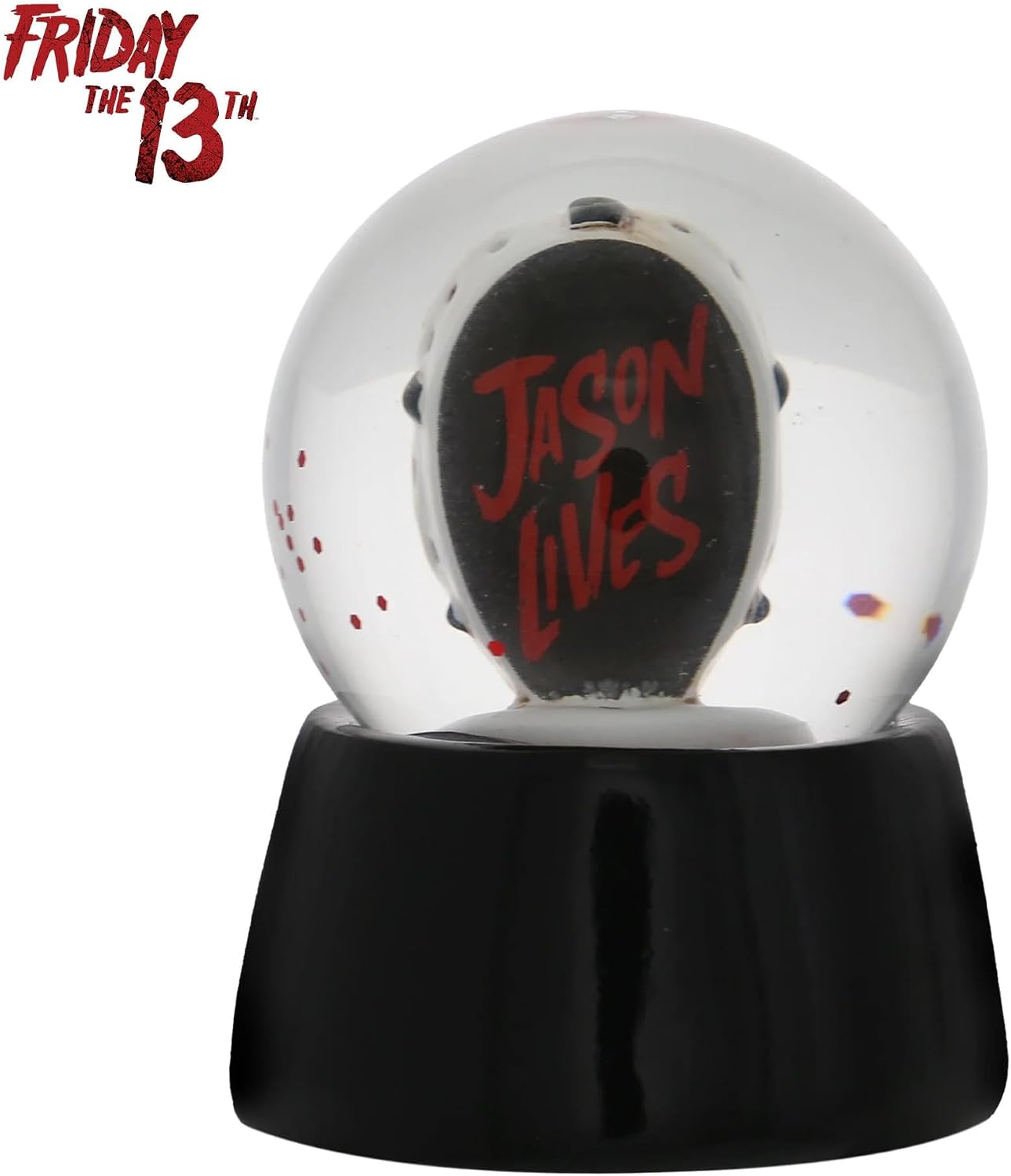 Friday the 13th Jason's Mask 3-Inch Mini Snow Globe with Swirling Glitter Display Piece | Horror Movie Collectible Keepsake