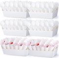 6 Set Wedding Confetti Cone Holder Box Each Includes 30 Pieces of Cone Papers and 30 Holes for 30 Confetti Cones Box Party Confetti Cone Kraft Stand Tray Box for Wedding Party Candy Flower(White)