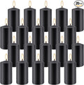 Set of 20 | 2X 4 inch Tall Pillar Candles, Soy Wax. Perfect for Candlelight Dinner, Home Decoration, Party, Wedding.(Black)