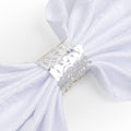100pcs Disposable Rose Flower Paper Napkin Rings Laser Cut Foil Paper Napkin Holder, Leaf Vine Serviette Rings for Table Decoration,Christmas,Wedding,Party (Silver)