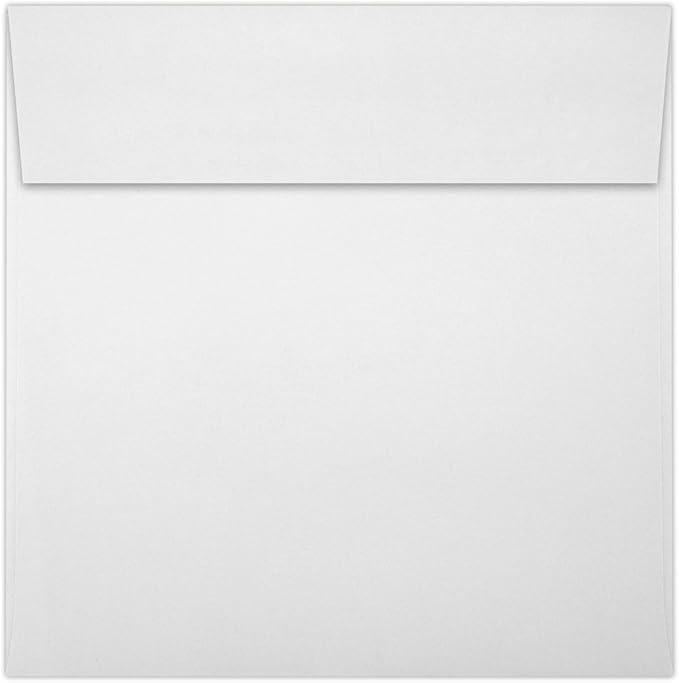 LUXPaper Square Invitation Envelopes | Peel & Press | 5 1/4" x 5 1/4" | Bright White | 70lb. Text | 50 Qty
