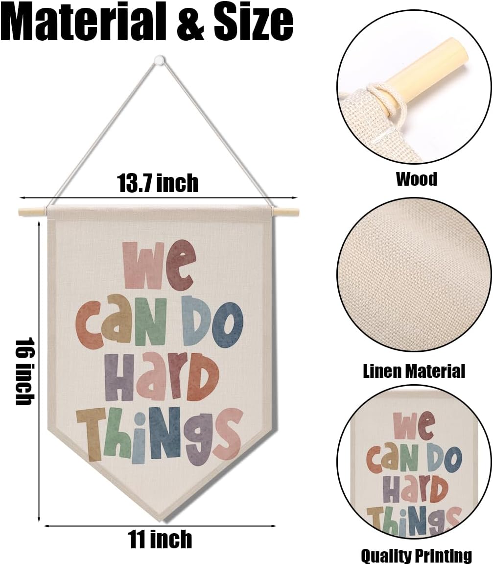 Boho Inspirational Classroom Nursery Wall Decor for Boys Girls Wall Hanging Pennant Flag Banner Teacher Office Playroom Bedroom Toddler Room Kitchen Home Decor Wall Art Christmas Birthday Gifts