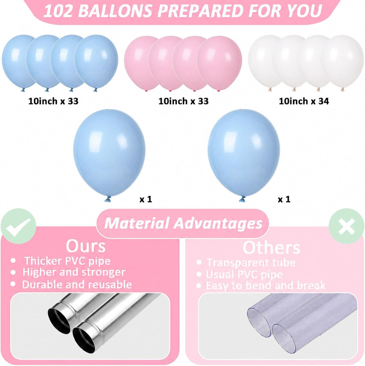 2 sets adjustable balloon column stand kit with, close-up detail