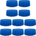 LTC LINENS 10 Pack 120 Inch Round Tablecloth Royal Blue for 60 Inch Round Table - Bulk Round Table Cover - Washable, Wrinkle Resistant Polyester Fabric Cloth for Wedding, Party