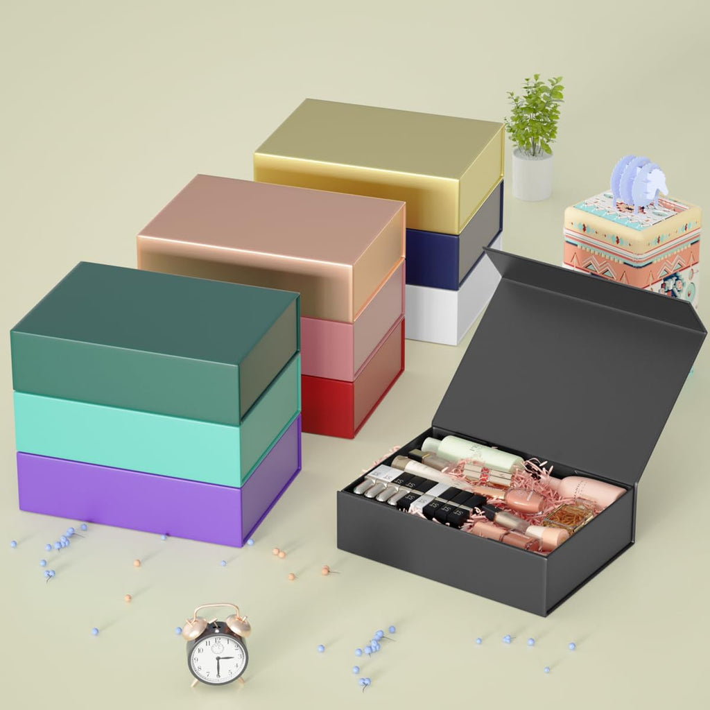ROSTELACK White Gift Box 11.9" x 8.5" x 3.3" with Magnetic Closure Lid for Presents,Bridesmaid Gifts Boxe,Cute Box,Birthday Gift,Luxury for Gift Packaging, Magnetic Gift Boxes for Wrapping Gifts