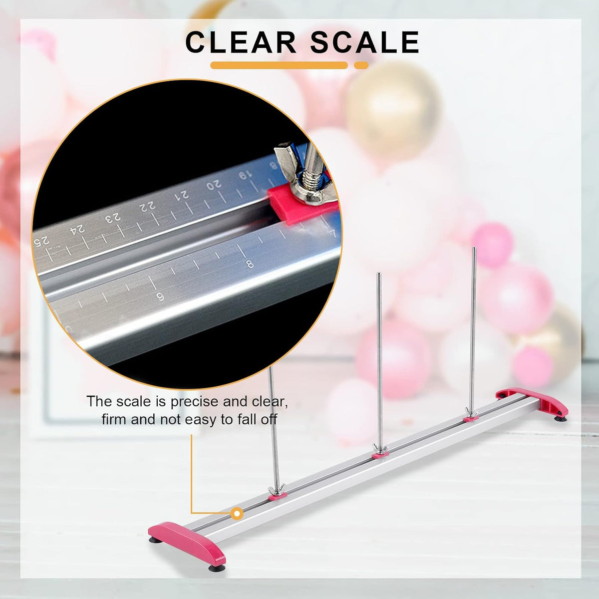 balloon sizer ruler, 0-12 inch adjustable metal solid, close-up detail