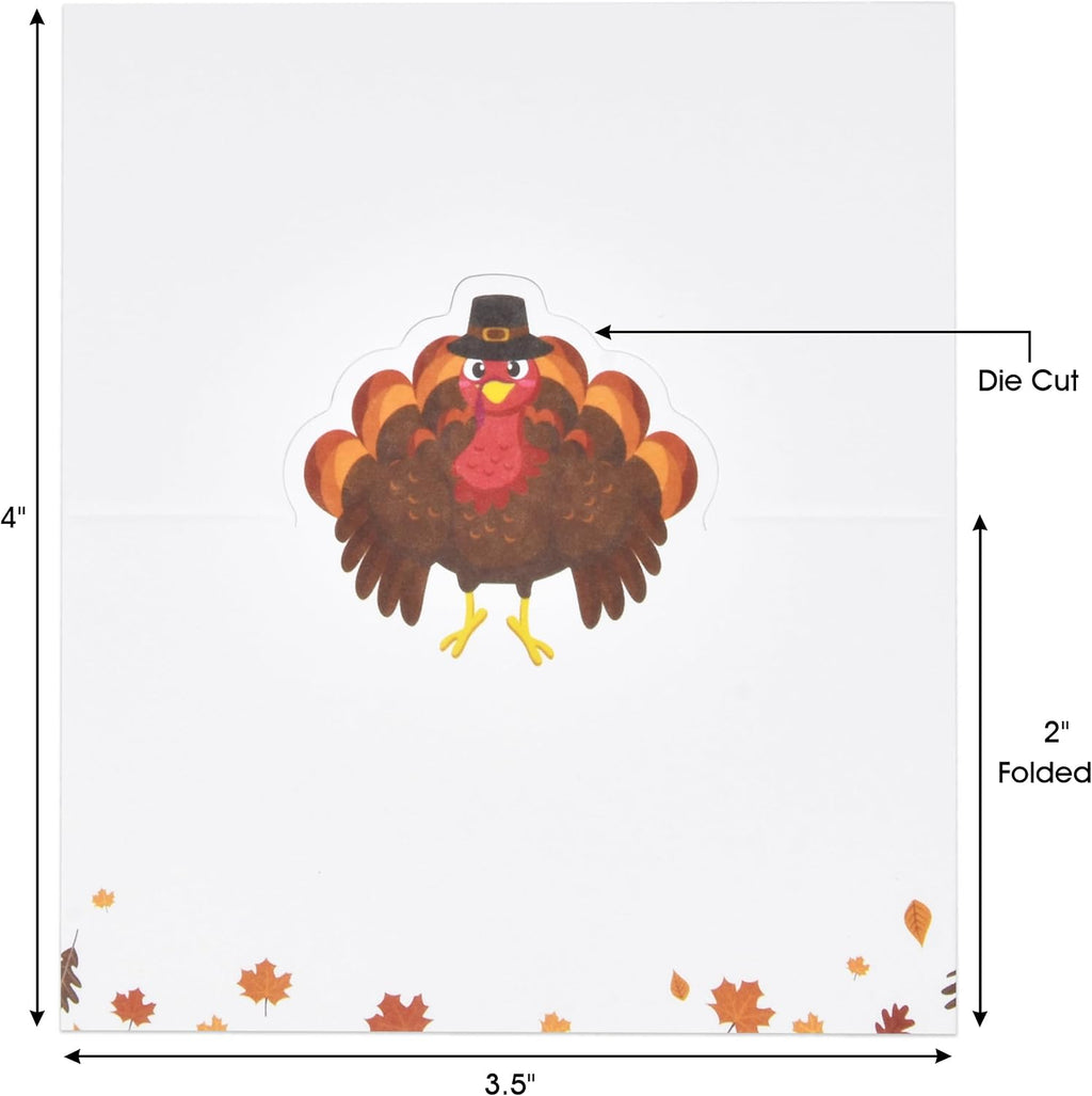 Gift Boutique 100 Pack Thanksgiving Turkey Place Cards Fall Harvest Folded Paper Name Tent Cards for Dinner Table Setting Party Wedding Decorations