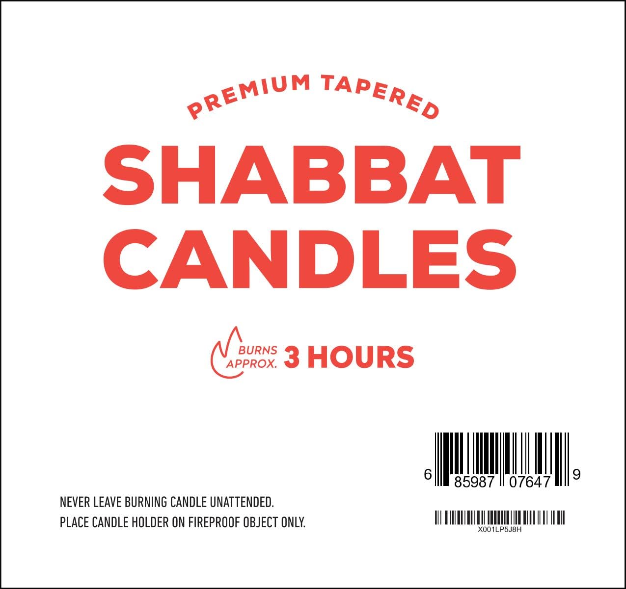 Shabbat Candles Shabbos 3 Hr. - 12 Ct.
