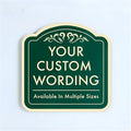 Custom Decorative Outdoor Metal Sign - Personalized Aluminum Driveway Sign, Waterproof, Made In USA - Design 1 Forest Green 18x18 In