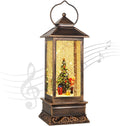 Christmas Decorations Christmas Snow Globe Lantern, Glittering Water Lantern with Music USB and Battery Operated Singing Snow Globe Xmas Festival Decoration Gifts (Christmas Tree)