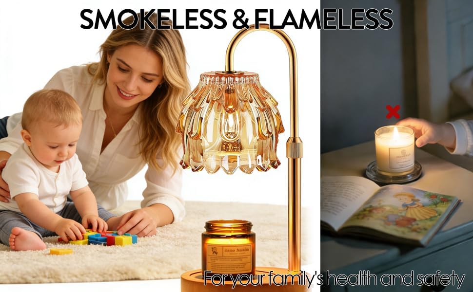 Candle Warmer Lamp with Timer Dimmable, Mother's Day/Birthday Gifts for Women Mom Her, House Warming Gifts New Home, Wax Melt Warmer Modern Farmhouse Decor for Yankee Candle in Bedroom Living Room