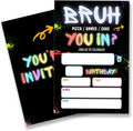 Boy Games Birthday Party Invitation Supplies with Envelopes Set of 20 Bruh Birthday Invitation Fill in Blank, Double Sided