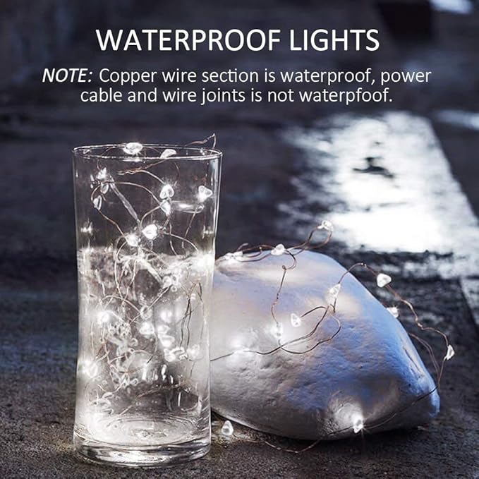 24 Pack Fairy Lights Battery Operated [3 Modes] 7ft 20 LED Mini Twinkle String Lights Waterproof Silver Wire Firefly Starry Lights for Wedding Party Mason Jars Christmas Decorations, Cool White