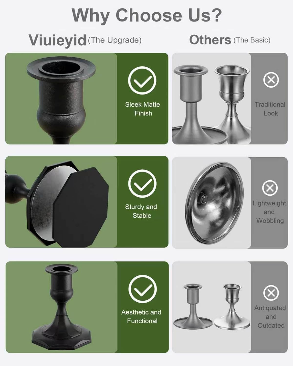 Black Taper Candle Holder Bulks for Table Centerpiece