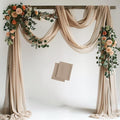 Wedding Arch Draping Fabric 2 Panels 28.7" x 20FT Nude Sheer Chiffon Backdrop Drapes for Wedding Ceremony Birthday Party Bridal Shower Outdoor Decoration