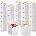 DOYIDE 60 Pcs Small Gift Boxes, 3x3x3 inches Kraft Paper Gift Box with Ribbons, White Candy Boxes for Christmas Wedding Favors Baby Shower Bridal Shower Birthday Party
