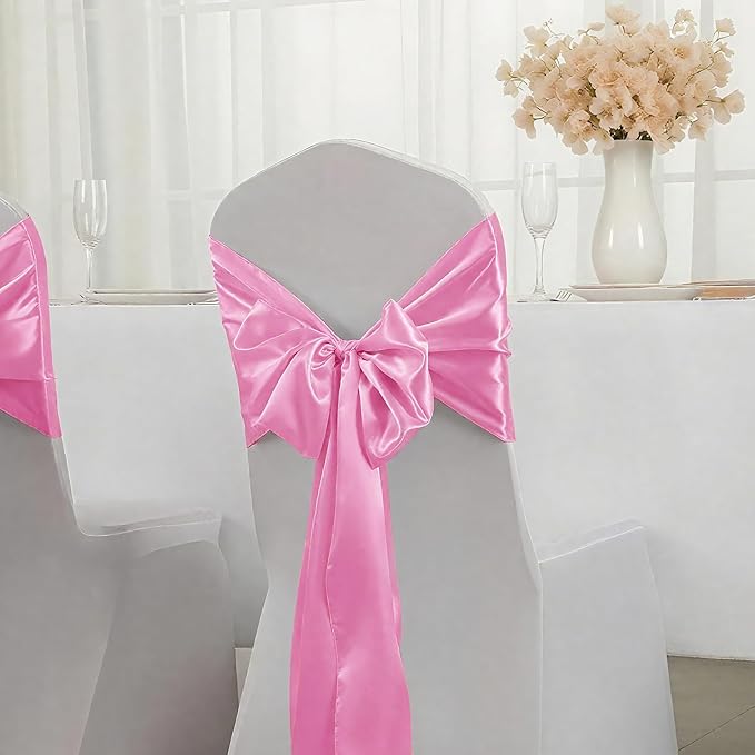 SHEJIZE 2 Pack Pink Satin Table Runner 12x108 Inches Long, Bright Silky Smooth Satin Table Runner Table Decor for Wedding Banquet Christmas Prom Event Birthday Party