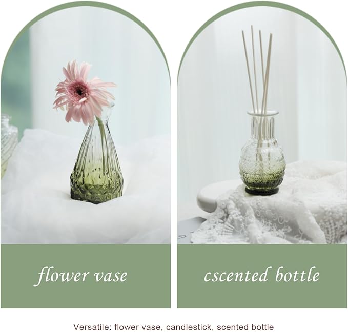 Bud Vases Set of 40 Pcs,Small Flower Vases for Centerpieces,Glass Bud Vase in Bulk,Vintage Bud Vase for Wedding Table Centerpieces Decoration, Home Table Party Decor, Christmas,Anniversary,Green