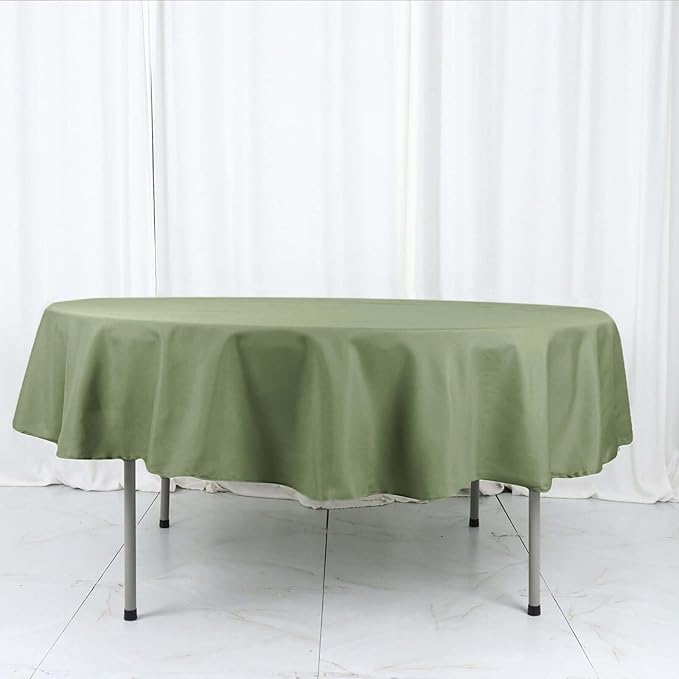 Efavormart Round Tablecloth, 90 Inch Stain & Wrinkle Resistant Washable Table Cloth, Decorative Polyester Fabric Table Cover for Banquet, Wedding, Dining- Eucalyptus Dusty Sage