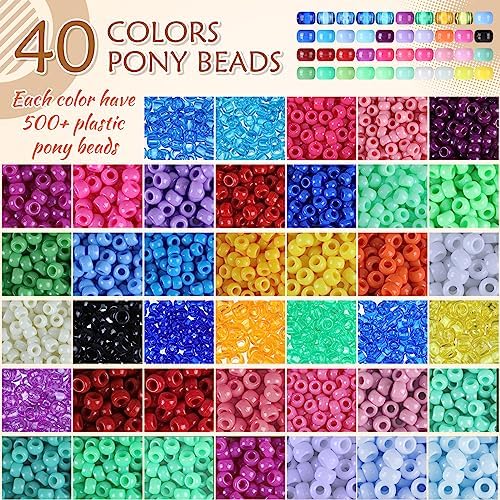 huquary 21000 pcs pony beads bulk,kandi beads, 40, close-up detail