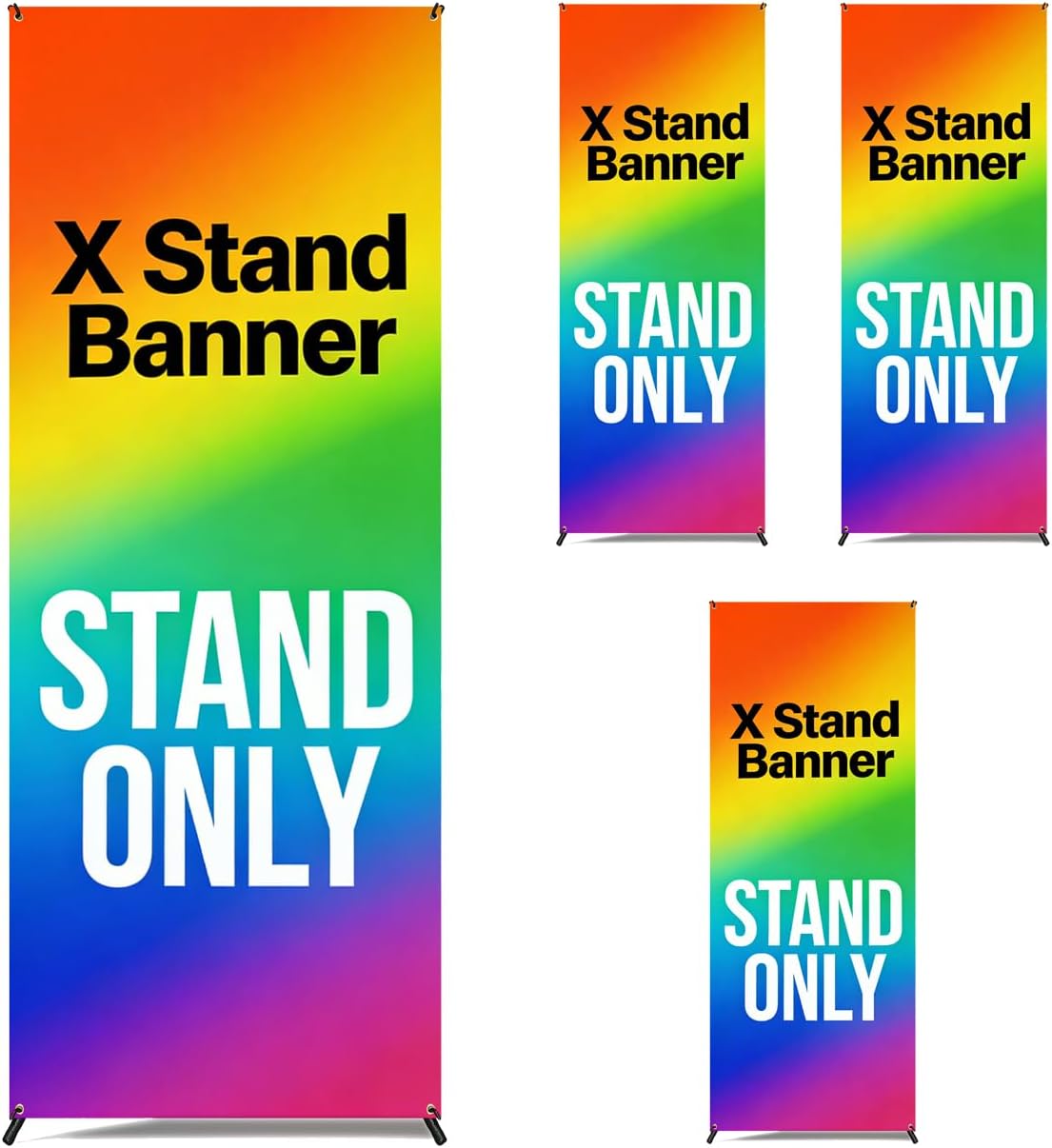 Premium X Banner Stand Display 24"x72" 4 UNITS