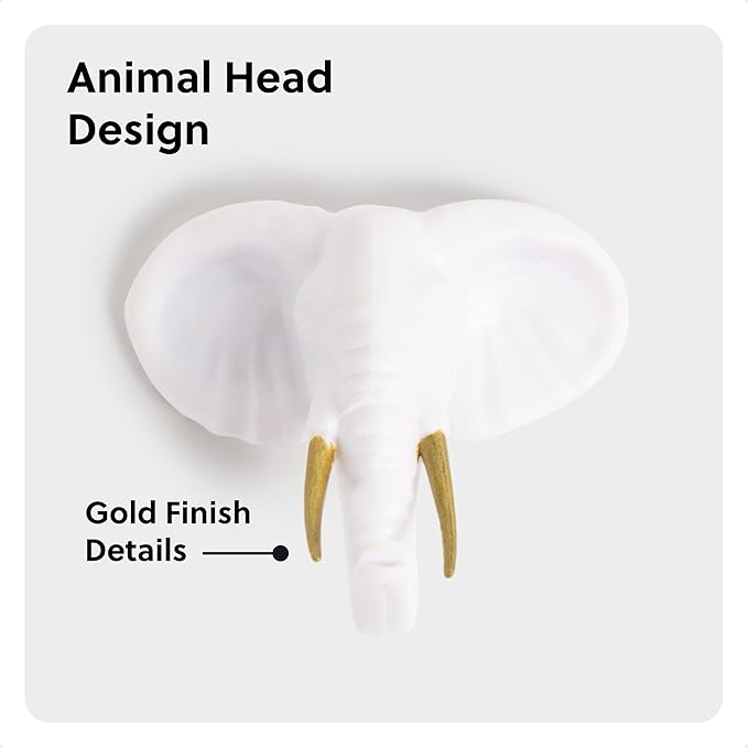 U Brands Mini Flower Fashion Small Magnet Set, White and Gold Animal Heads, 12 Count, Office Supplies for Classroom or Office Decor, Cute Magnets for Whiteboard