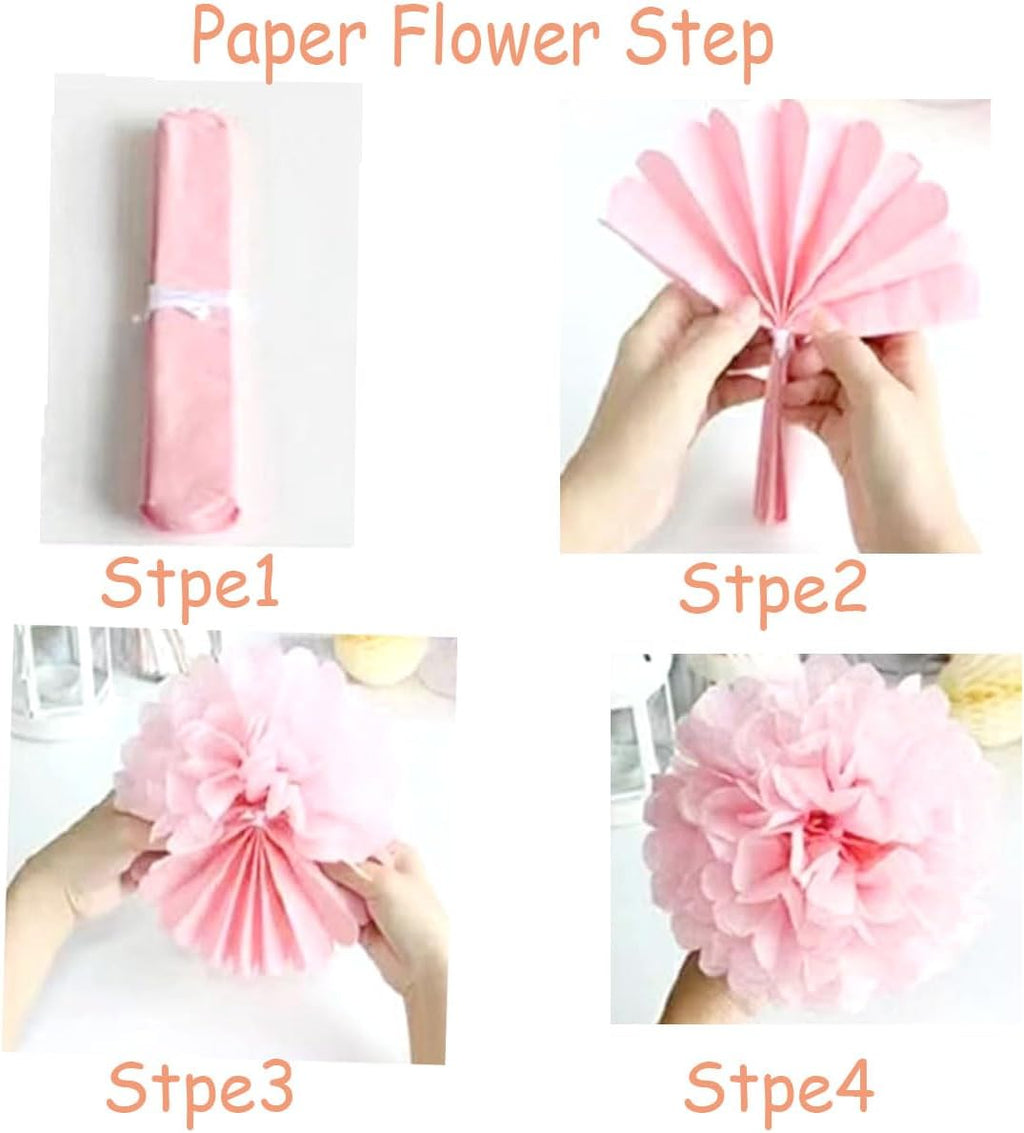 12pcs Paper Pom Poms Tissue Flower Kit - 10in 12in Green Hanging Balls for Wedding Party Decorations - DIY Art Craft Blooms for Birthday Baby Shower Nursery Decor