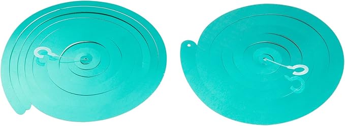 WEVEN Teal Party Hanging Swirl Decorations Plastic Streamer for Ceiling, Pack of 28