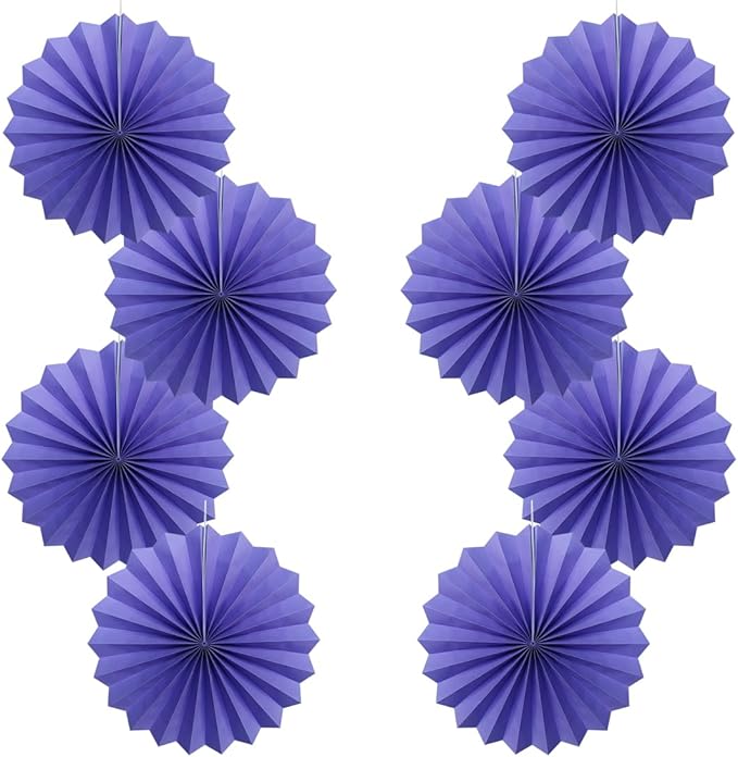 Purple Party Decorations,Purple Bridal Shower Decorations,Halloween Decor Events Accessories,Retirement Decorations Paper Fans Bulk 12in,Anniversary Decorations for Party 30 Color DIY Set(Purple)